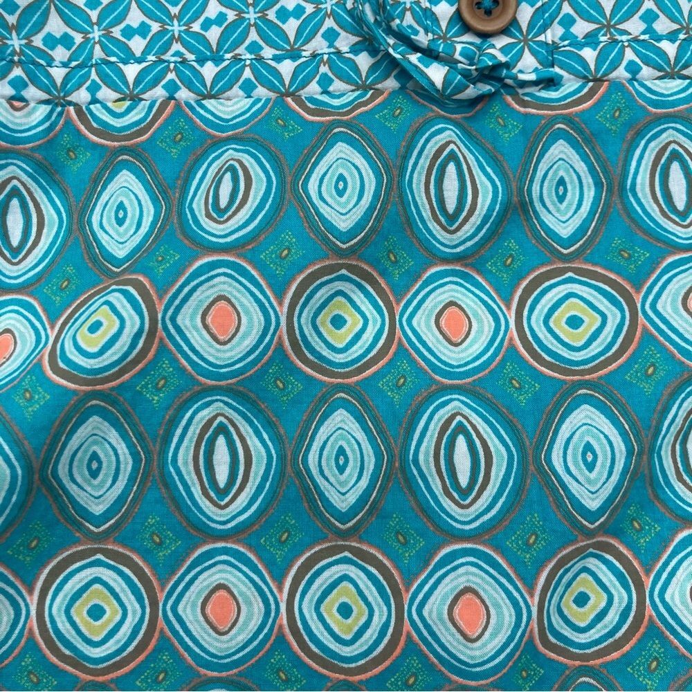 Vintage Anchor Blue Tank SZ M Tunic 100% Cotton Y2K 90’s Turquoise Orange Circle - Picture 13 of 16